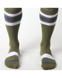 Cellblock 13 Tight End Knee High Socks - Army Green