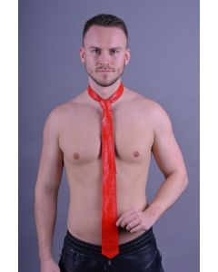 Mr Riegillio Leather Tie - Red