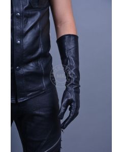 Mr Riegillio Long Leather Gloves - Black