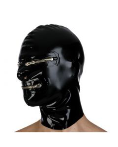 Latex Hood with Zipper Eyes and Mouth