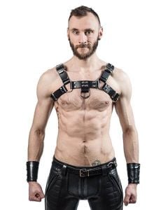 Mister B Saddle Leather Chest Harness - Black