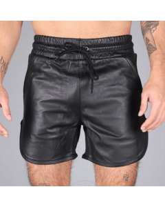 MR. Riegillio Leather Sport Shorts - Black