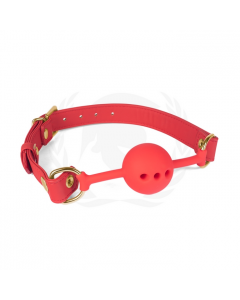 Vegan Breathable Gag - Red and Gold